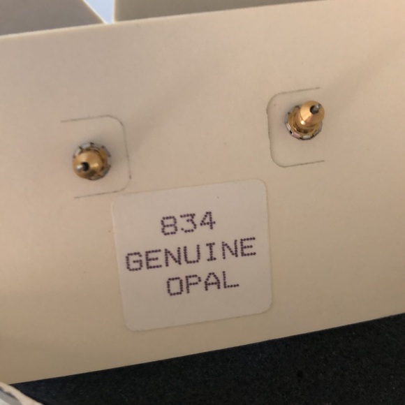 Genuine Opal Earrings - Picture 2 of 2